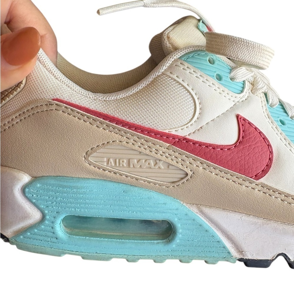 Nike Air Max 90 'Sail/Copa/Rattan/ Archaeo Pink' Size Women's 8 preloved - Picture 5 of 12